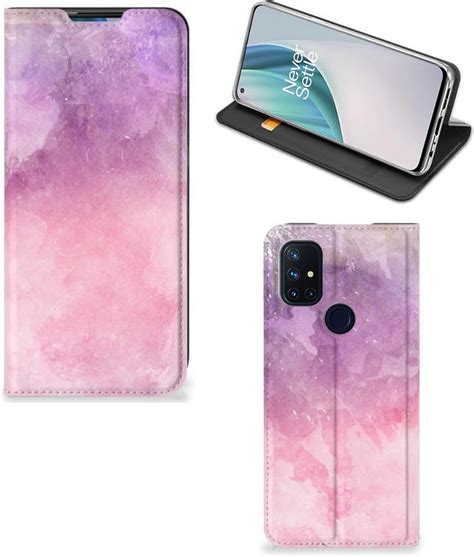 Leuk Telefoonhoesje Oneplus Nord N G Bookcase Cover Pink Purple