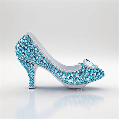 Elegante Zapato De Princesa De Cristal En El Coj N D Con Fondo Blanco