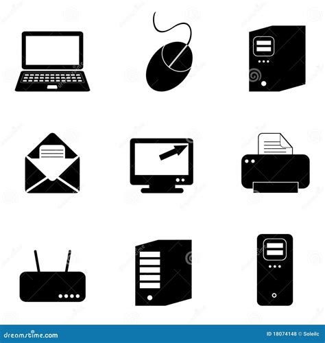 Computer And Technology Icons Stock Vector - Illustration: 18074148