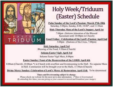 The Catholic Church Of St Mary Mass Schedule