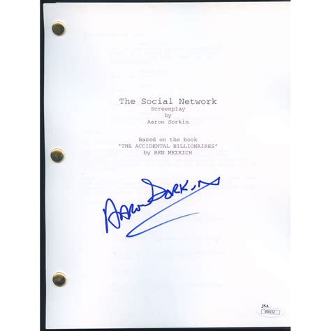 Aaron Sorkin Signed "The Social Network" Full Movie Script (JSA COA ...