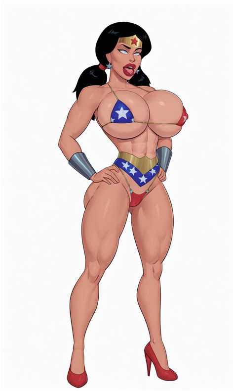 Rule 34 Ahe Gao Ai Generated Bikini Bimbo Bimbofication Brainwashed Cleavage Dc Dc Comics High