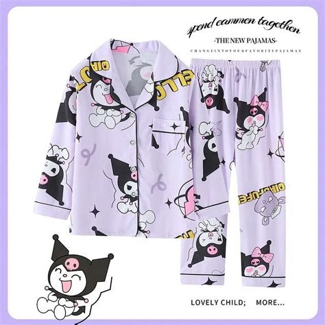 Conjunto De Pijama Infantil Fofo Dos Desenhos Animados Sanrio Kuromi