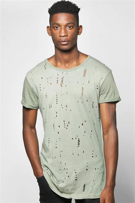 Boohoo Mens Distressed T Shirt