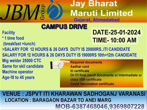 Jbm Group Recruitment Open Campus Drive Pahle Job