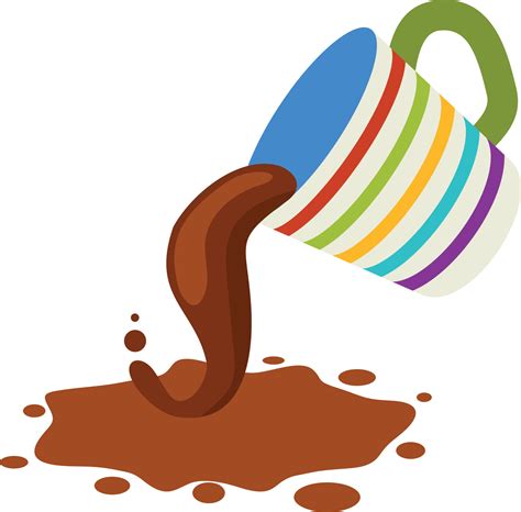 Spilled Coffee Clip Art, Isolated Background. 24077744 Vector Art at