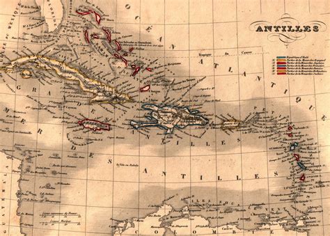 Les Antilles Old Maps Map Vintage Maps