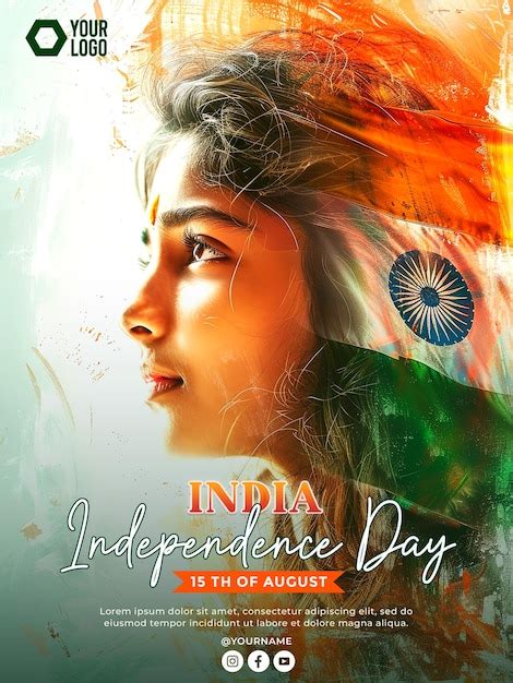 Premium Psd India Independence Day Celebration With Woman Background