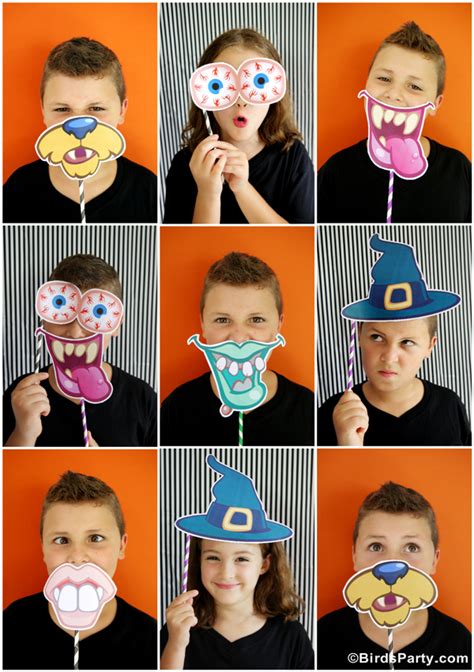 Diy Halloween Party Photo Booth With Free Printables Party Ideas