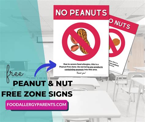 Printable Nut Free Zone Sign