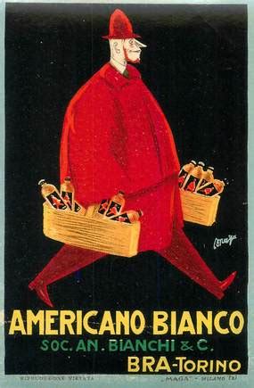 Etiquette Publicitaire Alcool Aperitif Americano Bianco Vieux