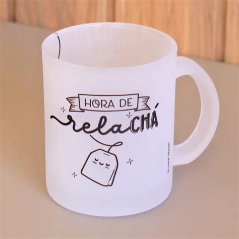 Hora De Rela Ch Vidro Ml Mugs Cup Art Lettering