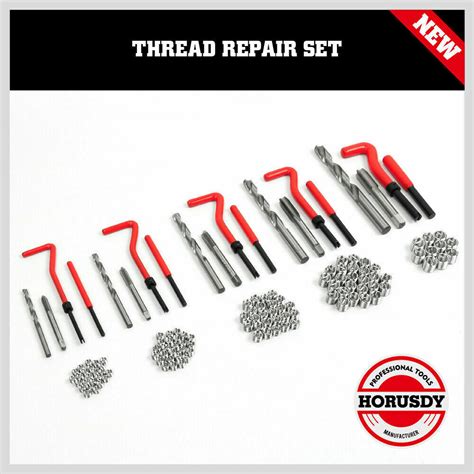 131Pc Imperial Thread Repair Set SAE Helicoil Kit HSS Drill Tap Insert