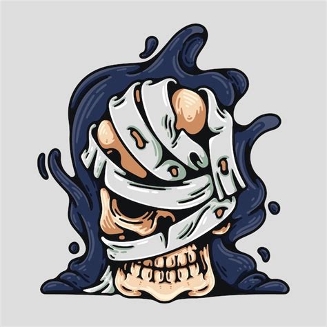 Premium Vector | Mummy skull