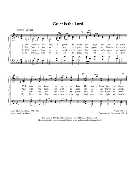 Great is the Lord (new tune) (by Andrew Moore -- SATB)