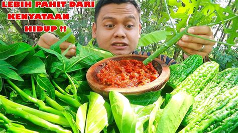 LALAPAN SERBA PAHIT MUKBANG LALAPAN MENTAH TANPA NASI Batang Daun