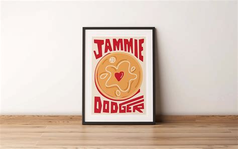 Jammie Dodger Biscuit Art Print Kitchen Wall Art Art For Etsy