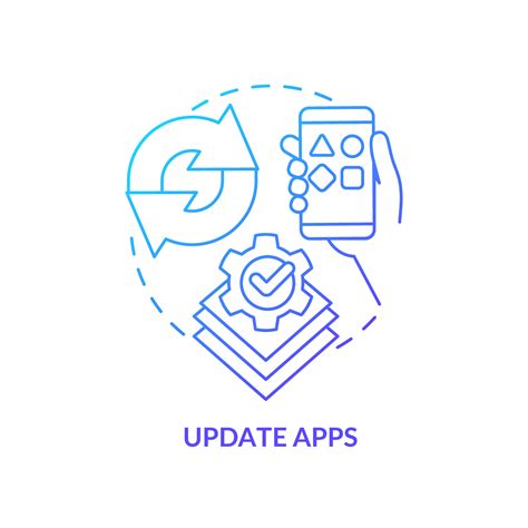 Update apps blue gradient concept icon. Download software latest version. Digital protection