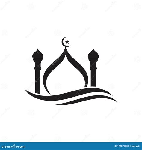 Islamic Mosque Logo Vector Icon Stock Vector Illustration Of Islam