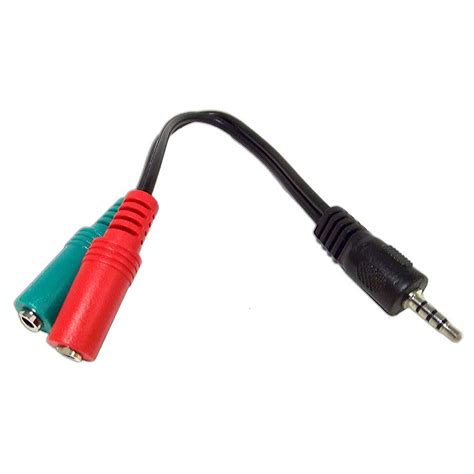 Переходник Аудио Jack 3.5 4-pin -> Jack 3.5 стерео (колонки, наушники ...