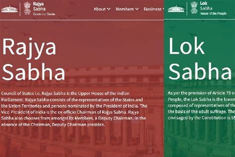 Lok Sabha: New look websites of Lok Sabha, Rajya Sabha..