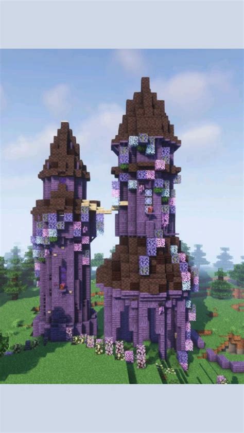 Cute Purple Mini Castle 🌺🌿💜 Aesthetic Cottagecore Minecraft Starter