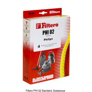 Мешки-пылесборники Filtero PHI 02 Standard, 4 шт, бумажные | Россия