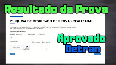 Como Consultar Resultado Prova Detran Te Rica E Pr Tica Youtube