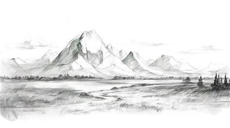 Premium AI Image | Hand drawn mountain in sketch style isolated on white background vector ...