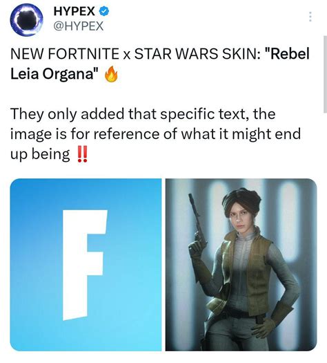 Rebel Leia Organa Is Coming To Fortnite Probably May Via HYPEX