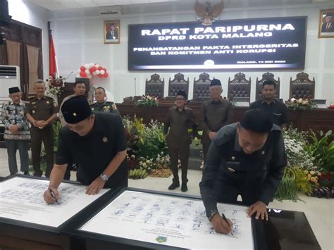 Pj Wali Kota Malang Pimpin Penandatanganan Pakta Integritas Dan