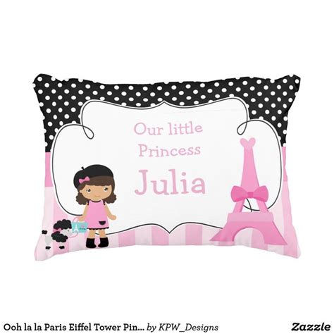 Ooh La La Paris Eiffel Tower Pink And Black Accent Pillow Zazzle