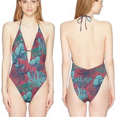 The Bikini Lab Swim Nwt Bikini Lab Plunge Floral One Piece Swimsuit