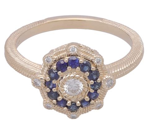 Judith Ripka 14K Blue Sapphire and Diamond Ring - QVC.com