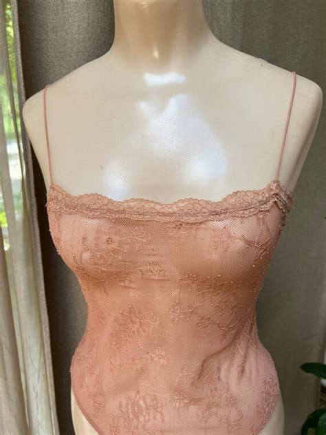 Vintage Sexy Flesh Tone Netting Body Suit Xs Nude To Gem