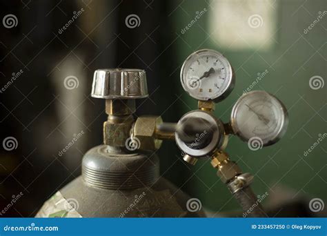 High Pressure Cylinder. Tank with Gas Stock Photo - Image of flammable ...