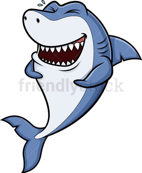 Mean Shark Cartoon Clipart Vector - FriendlyStock