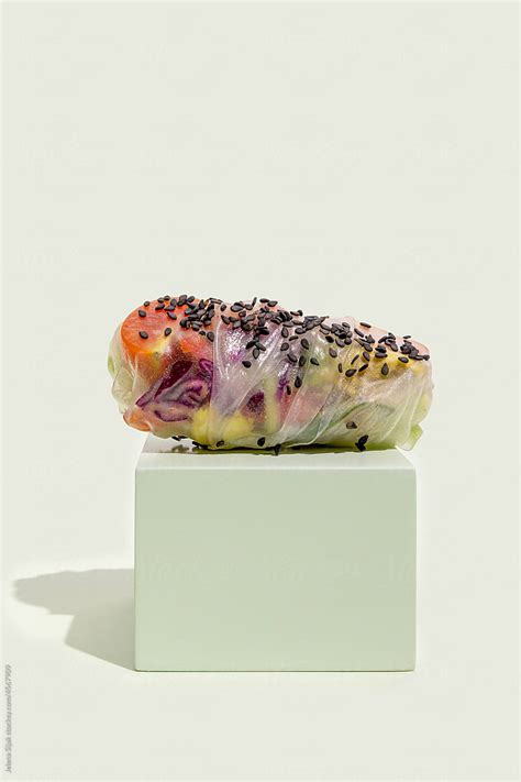 "Tasty And Colorful Vegetable Rolls In Rice Paper. Macro View." by ...