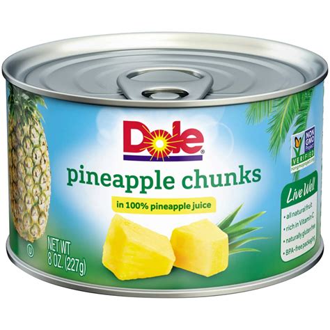 Amazon DOLE Pineapple Chunks In 100 Pineapple Juice 8 Oz Can