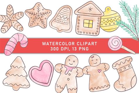 Watercolor Christmas Clipart Gingerbread Cookies 2331516