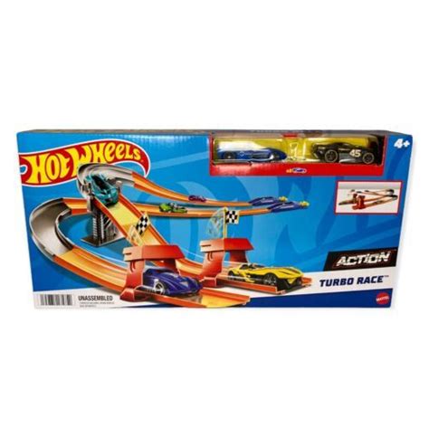 Nib Hot Wheels Action Turbo Race Track Set Vehicles