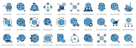 Global Sourcing Vectors Icon Illustration For Global Procurement