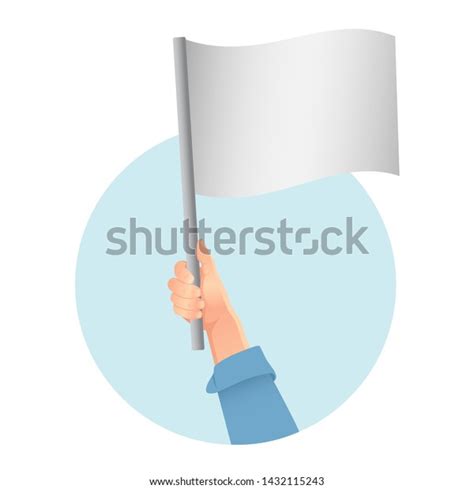 White Flag Hand Illustration White Flag Stock Illustration 1432115243