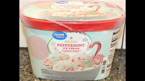 Great Value Walmart Brand Holiday Peppermint Ice Cream Review Youtube