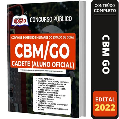 Apostila Concurso Cbm Go Cadete Aluno Oficial Shopee Brasil