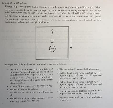 Solved 1. Egg Drop (27 points) The egg drop challenge is to | Chegg.com