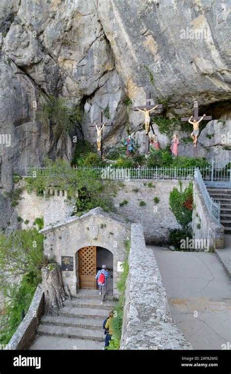 Crucifixion Entrance To The Mary Magdalene Holy Cave Or Grotto La