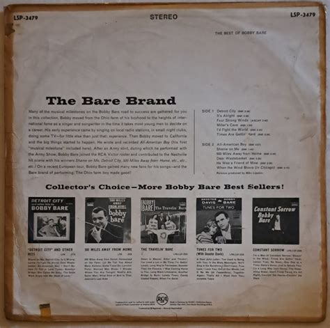 The Best Of Bobby Bare Bobby Bare Used Vinyl Lp Record