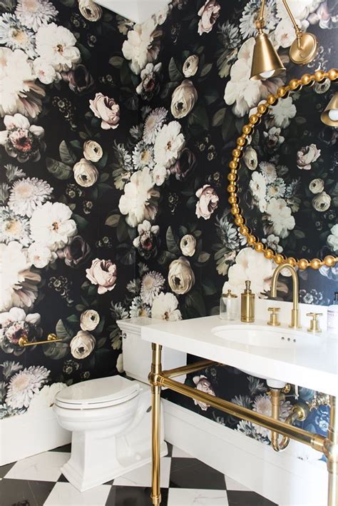 Dark Floral Wallpaper | Floral wallpaper, Dark floral, Best bathroom ...