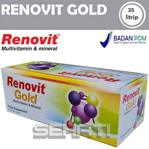 Renovit GOLD Multivitamin Mineral 25 Strip 4 Kaplet Vitamin A B C